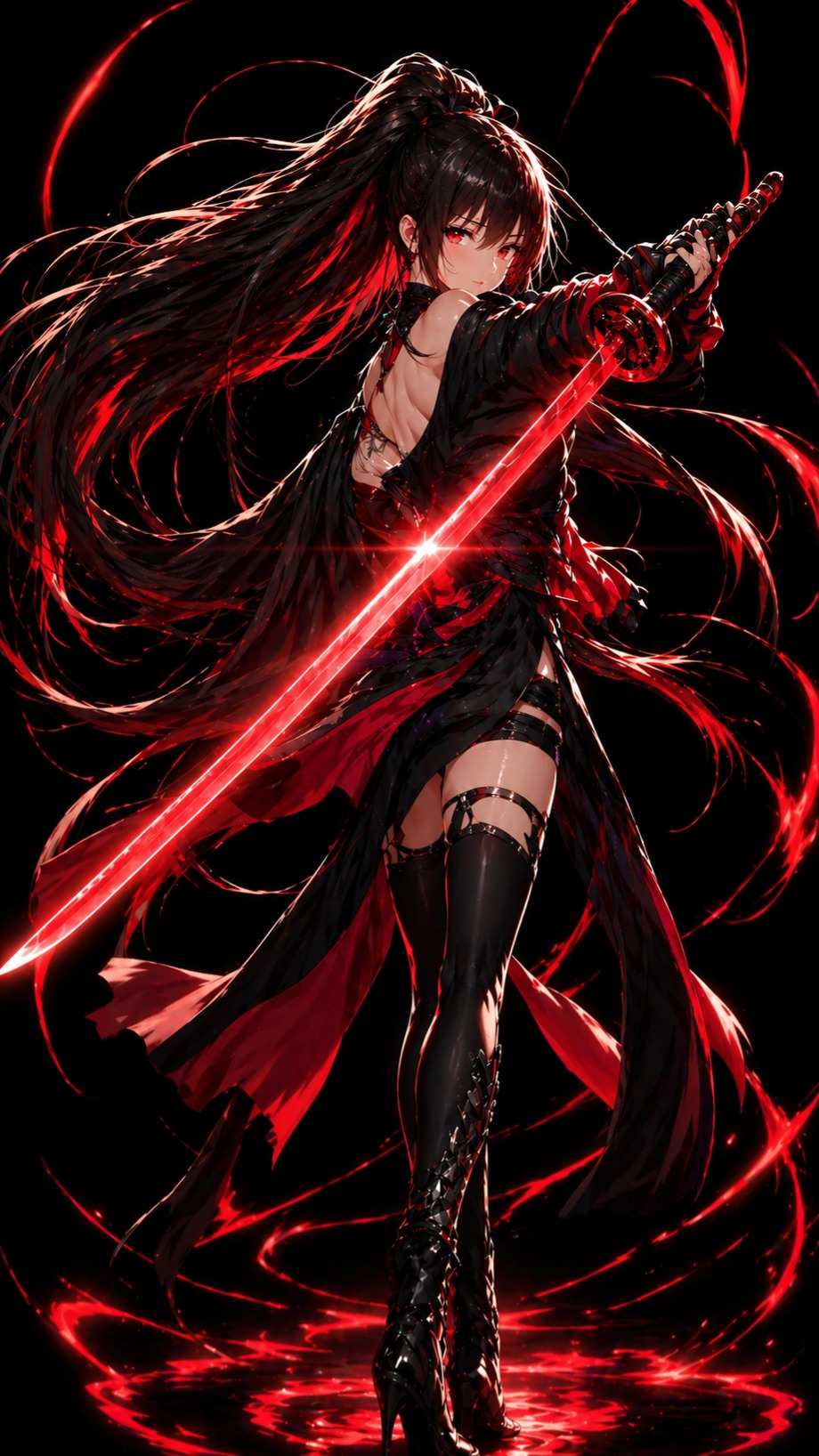 Crimson sword swing
