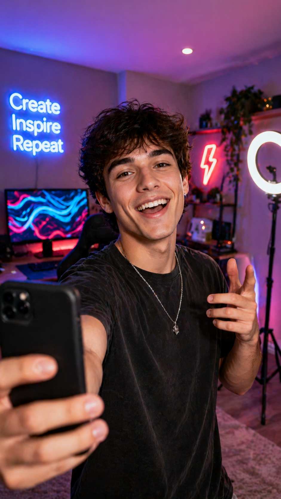 Creator studio selfie