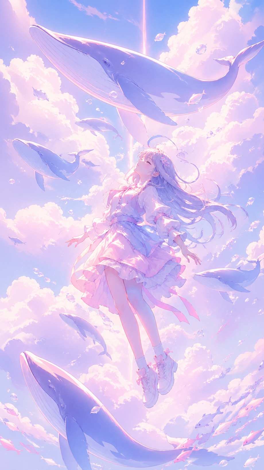Dreamy sky whale anime